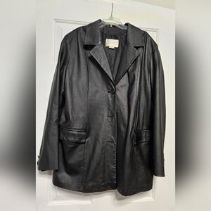 Women's Black Leather Jacket Large